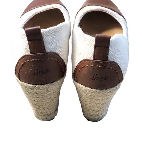 GH Bass Womens Kaitlyn Espadrille Wedge Heel Sz 8.5 M Ivory/Brown Shoes - Picture 6 of 15